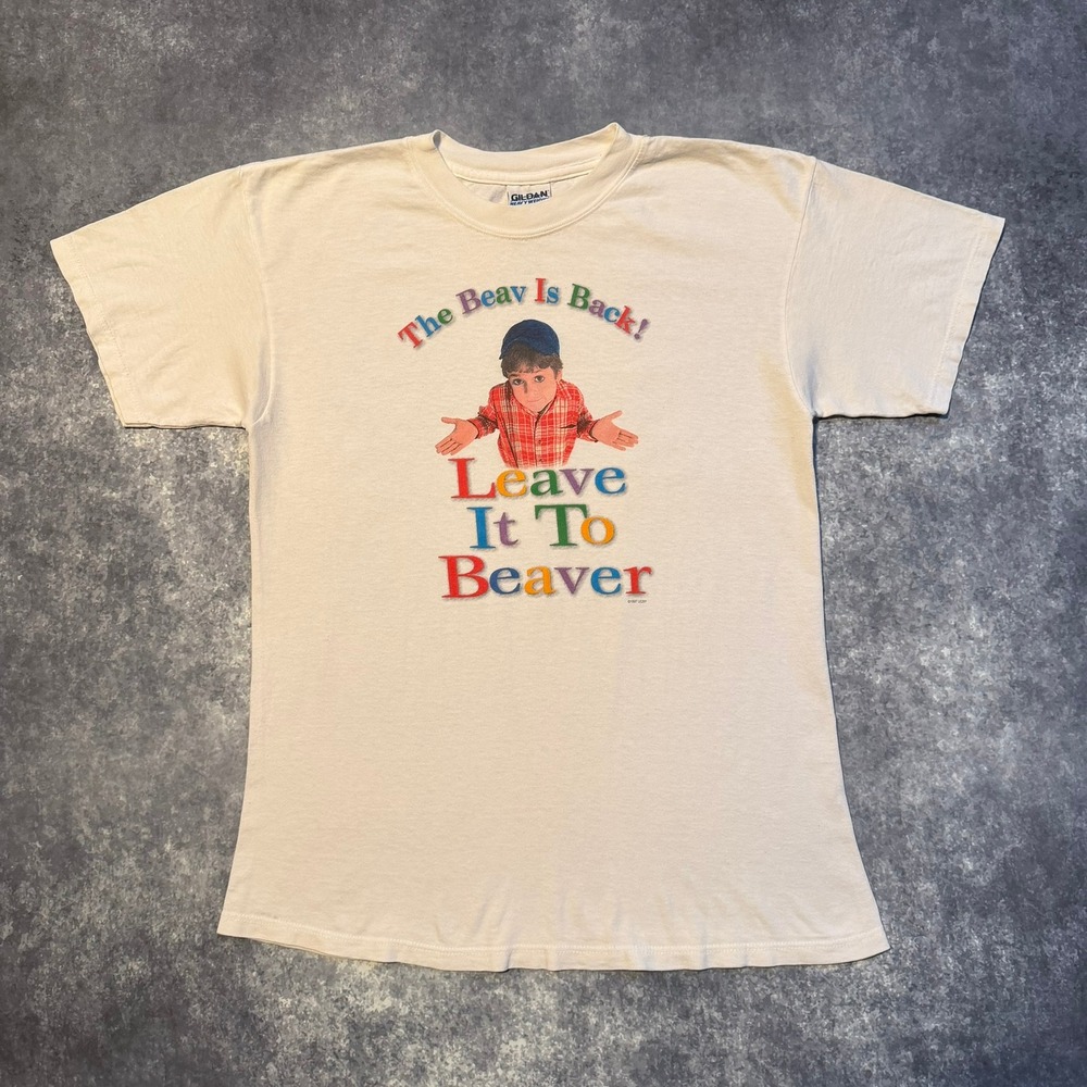 Vintage 1997 Leave It To Beaver Movie Promo T-Shirt Gildan Heavyweight White M